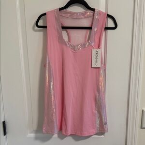 Crown Athletics Pink Prism Flow Tank